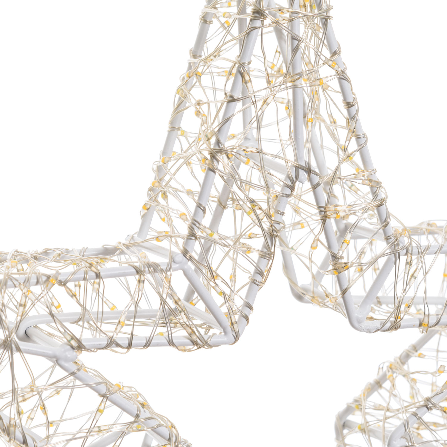 Weißer 3D-Stern Ø 35 cm, 800 Micro-LEDs warmweiß und kaltweiß, für den Innenbereich geeignet 6 Weißer 3D-Stern Ø 35 cm, 800 Micro-LEDs warmweiß und kaltweiß, für den Innenbereich geeignet 6