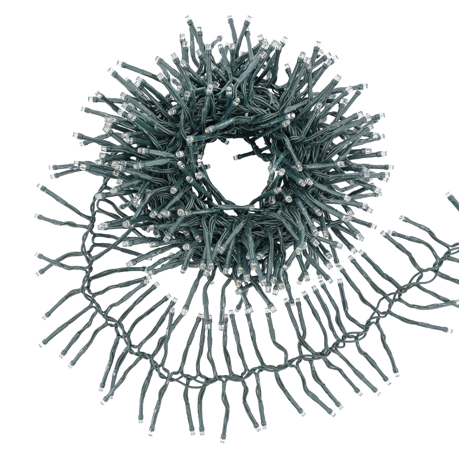 Guirnalda Festón Connect+ 5 m, 500 led blanco cálido, cable verde, prolongable 4