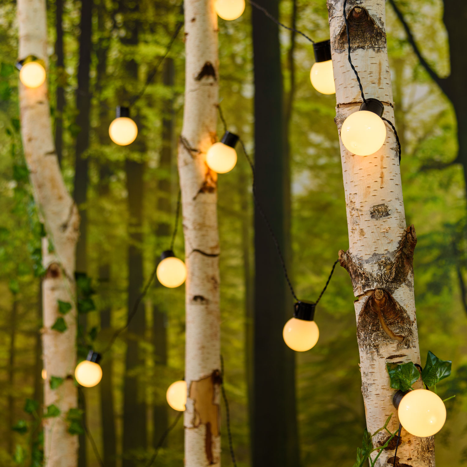 Guirnalda solar de 6 m, 15 bombillas blancas Ø 50 mm, led blanco cálido 9 Guirnalda solar de 6 m, 15 bombillas blancas Ø 50 mm, led blanco cálido 9