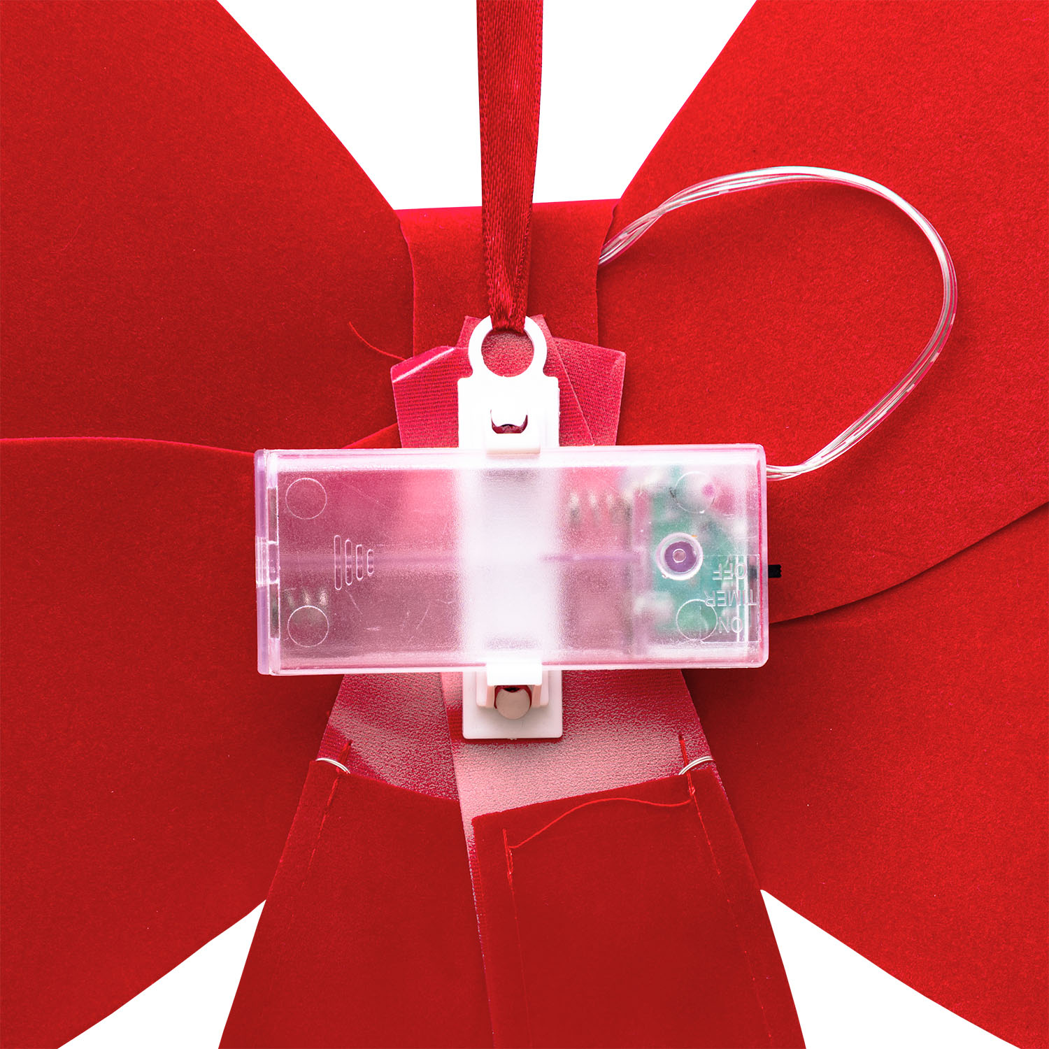 Red Velvet Bow, h 60 cm, 24 Warm White MicroLEDs 4