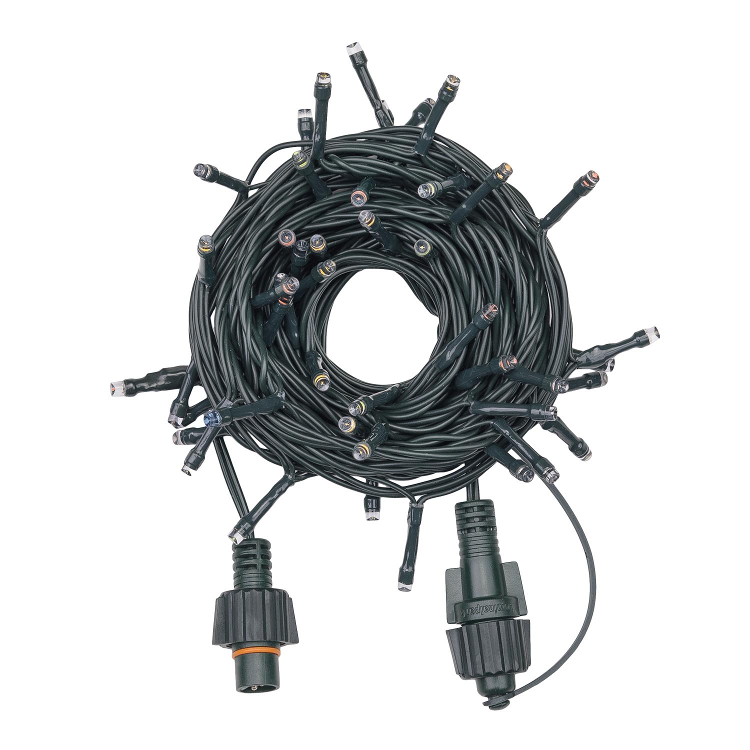 Guirlande Connect+ 5 m, 50 led multicolor, câble vert, prolongeable 6