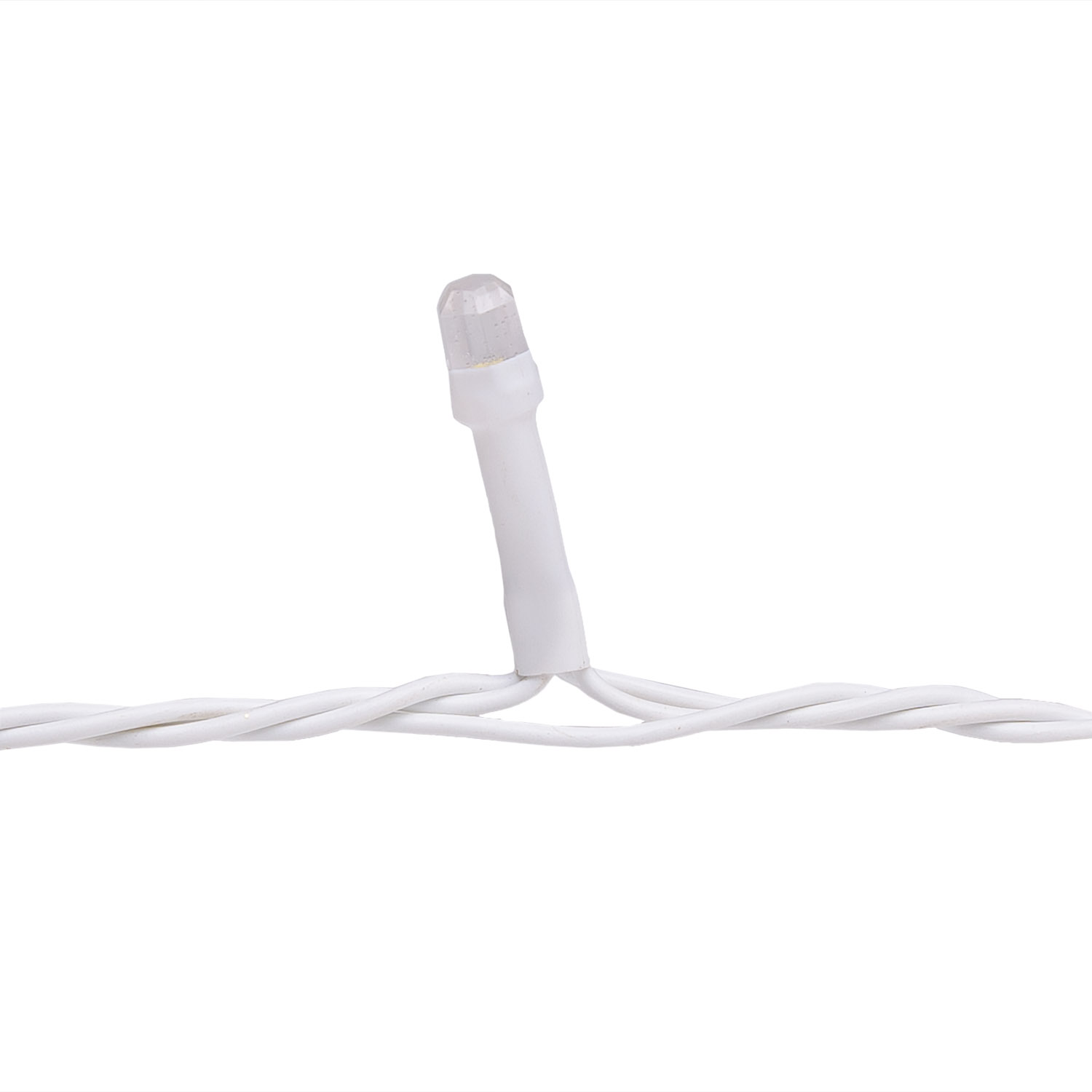 Catena 50 m, 500 led Diamante Bubble bianco caldo, cavo bianco 5
