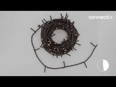 Catena Connect+ 12 m, 120 led bianco caldo, cavo marrone, prolungabile 2
