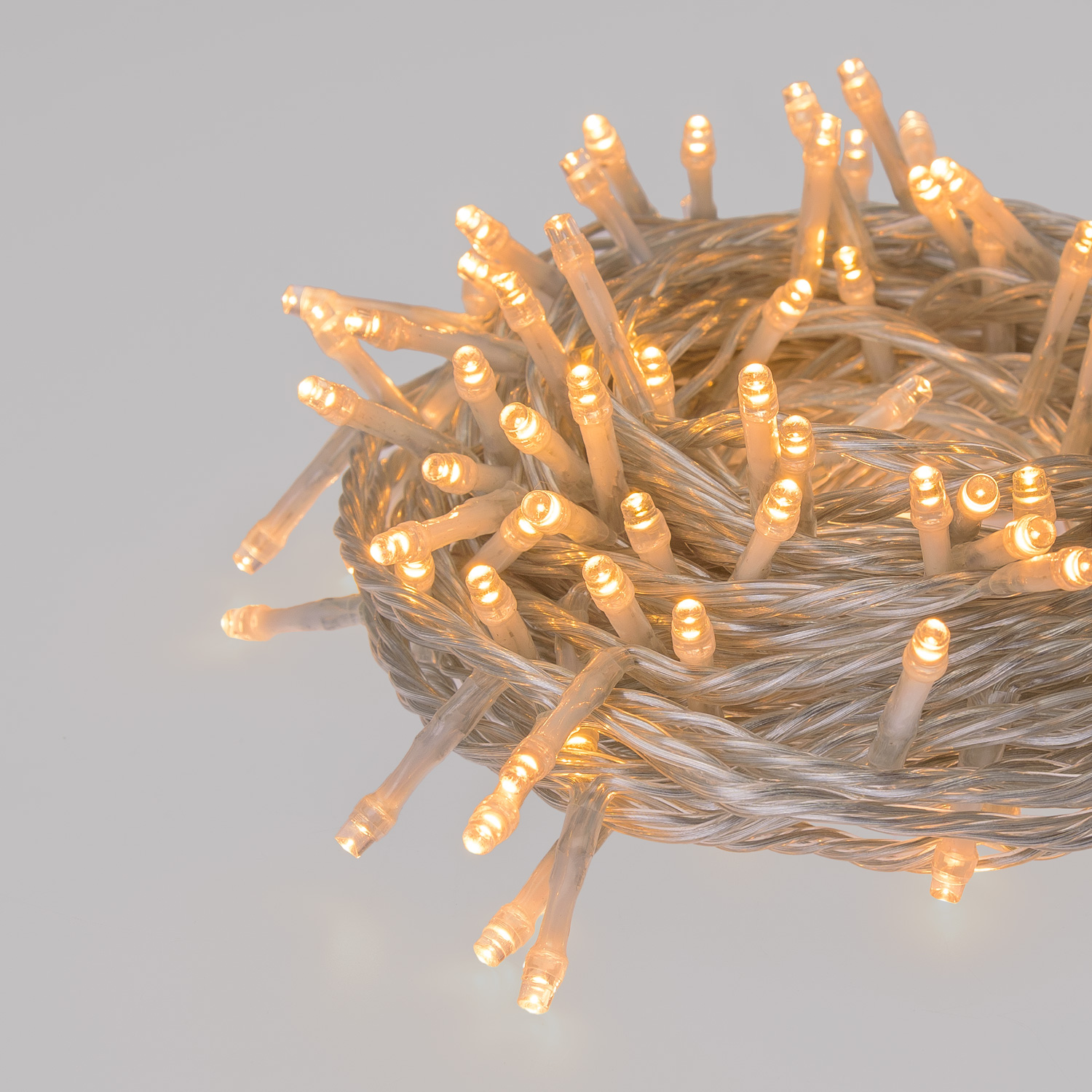 12m Warm White Connect+ String Lights, 120 LEDs, transparent cable, connectable 2