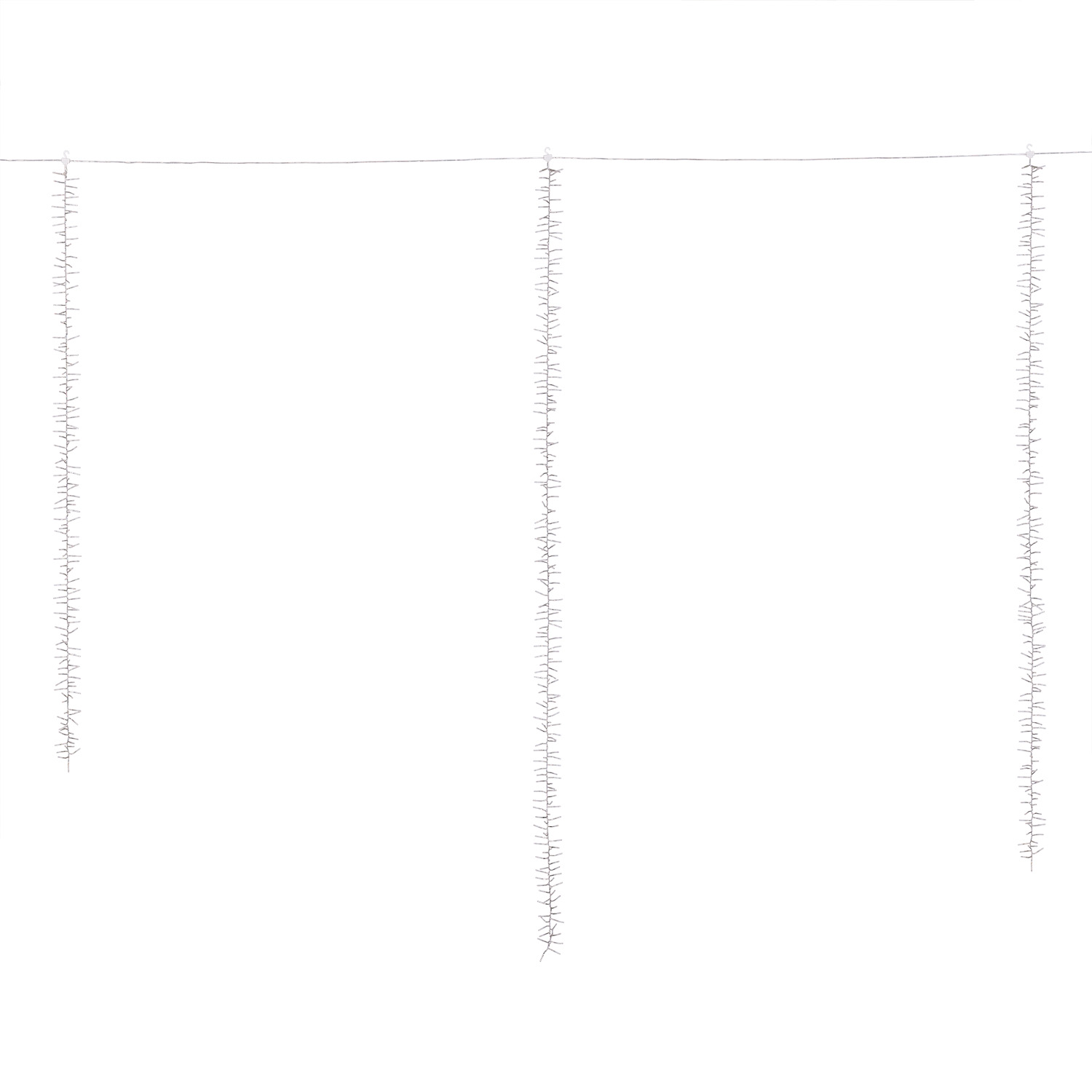 Cascade de lumière Connect+ 3 rubans, 600 led blanc chaud, câble transparent, prolongeable 6