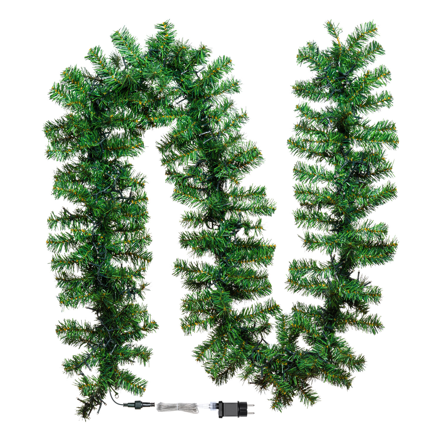 Rama de pino verde Moena 2,7 m, 400 led blanco cálido, prolongable 3 Rama de pino verde Moena 2,7 m, 400 led blanco cálido, prolongable 3