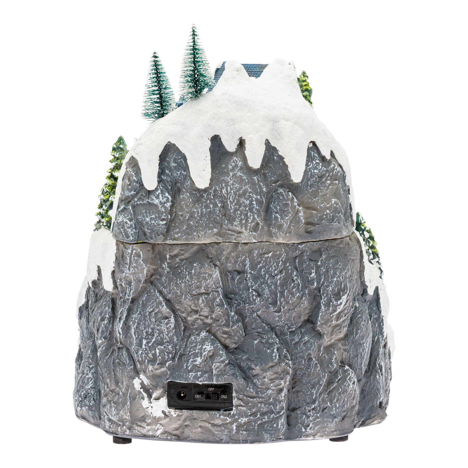 Pueblo de Navidad nevado con Trenecito, Árbol y Tiovivo giratorios, h 31 cm, villancicos 5 Pueblo de Navidad nevado con Trenecito, Árbol y Tiovivo giratorios, h 31 cm, villancicos 5