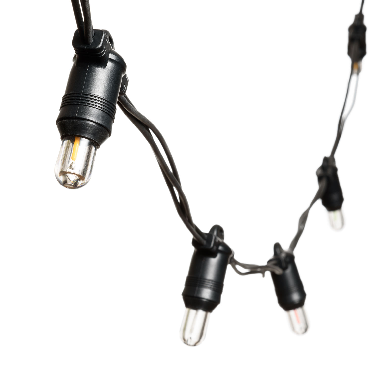 Guirlande 20 ampoules filament LED E14, led multicolor, câble noir 3 Guirlande 20 ampoules filament LED E14, led multicolor, câble noir 3