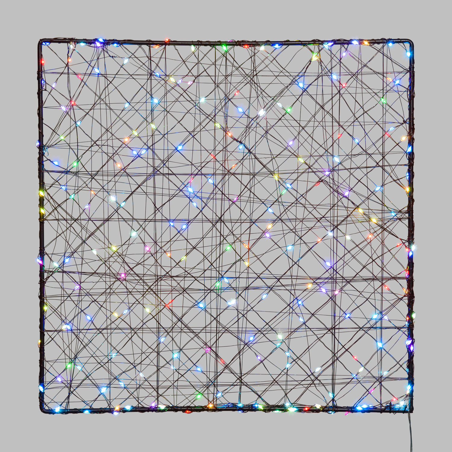 Quadratisches Paneel aus braunem Metall, 50 cm, 240 Micro LEDs RGB 7 Quadratisches Paneel aus braunem Metall, 50 cm, 240 Micro LEDs RGB 7