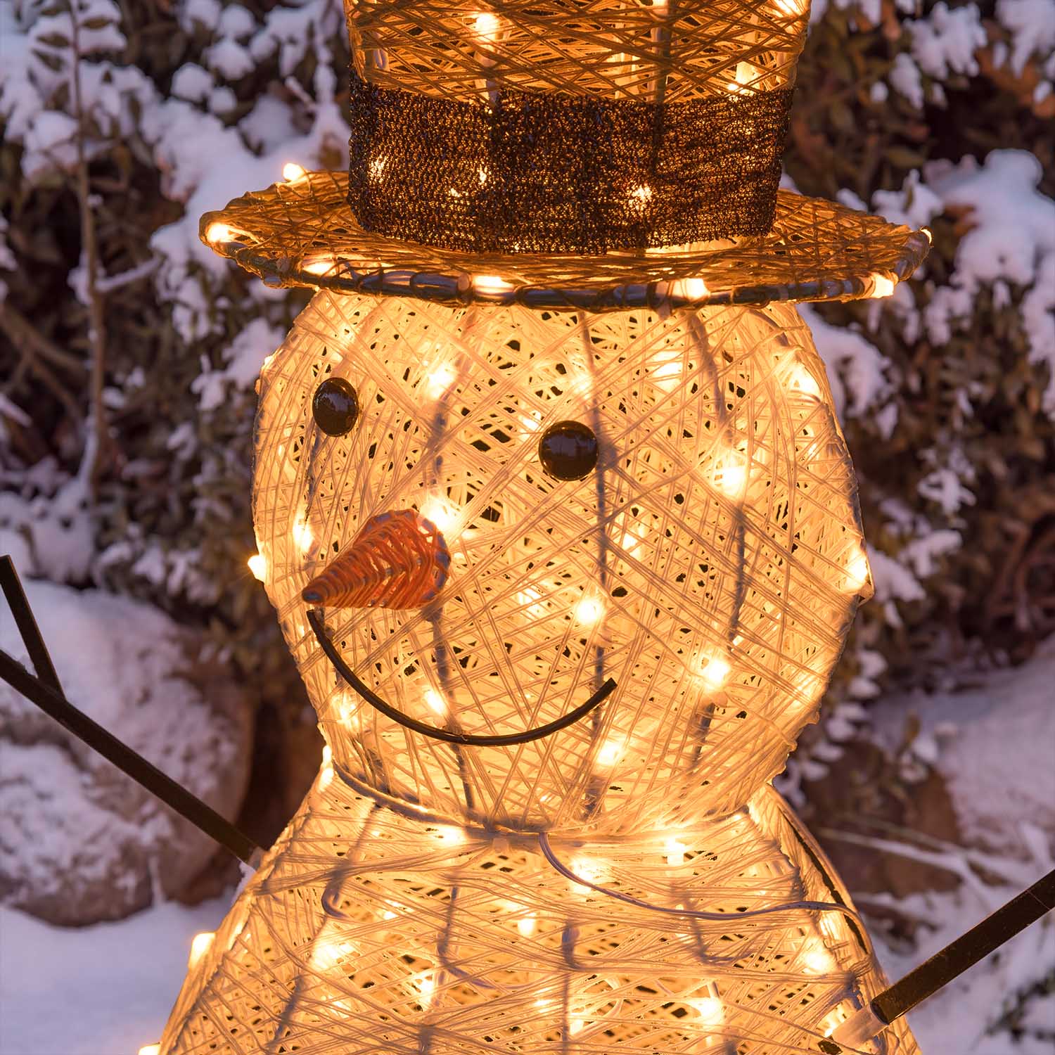 Pupazzo di Neve 3D Light Cream & Brown, h 70 cm, 160 Dual LED bianco extra caldo e bianco freddo 16