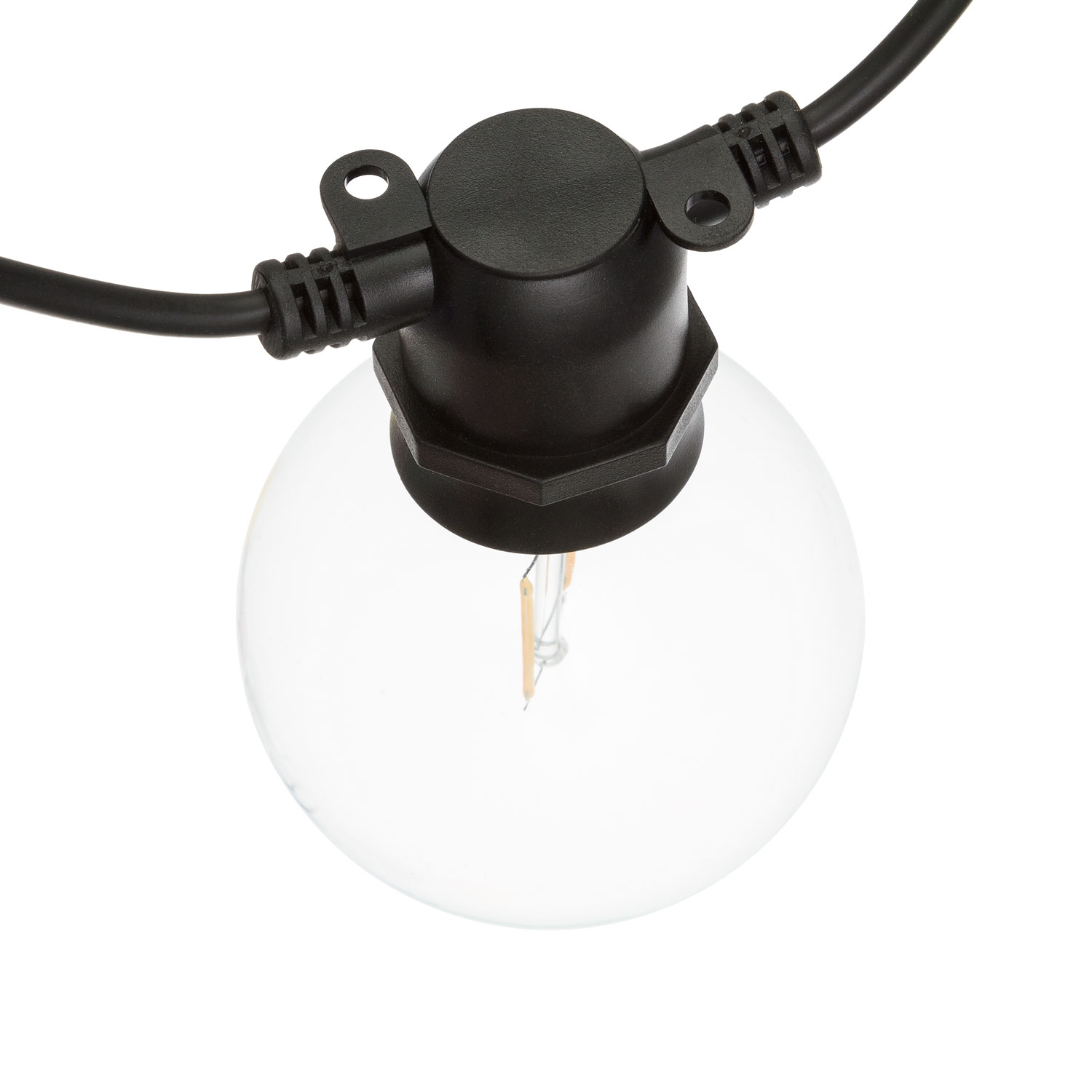 Party Lichterkette 8 m, 10 LED-Birnen warmweiß Ø 80 mm, schwarzes Kabel, erweiterbar 17 Party Lichterkette 8 m, 10 LED-Birnen warmweiß Ø 80 mm, schwarzes Kabel, erweiterbar 17