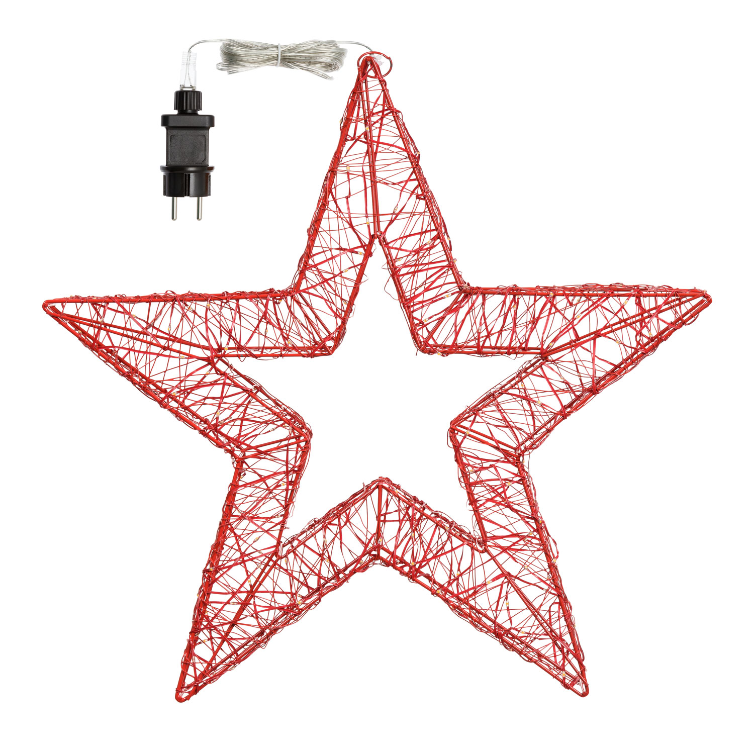Stella luminosa rossa da appendere, microled bianco extra caldo 4 Stella luminosa rossa da appendere, microled bianco extra caldo 4