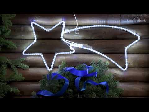 Estrella fugaz manguera ultra luminosa 65 x h 28 cm, 196 led blanco frío 2 Estrella fugaz manguera ultra luminosa 65 x h 28 cm, 196 led blanco frío 2