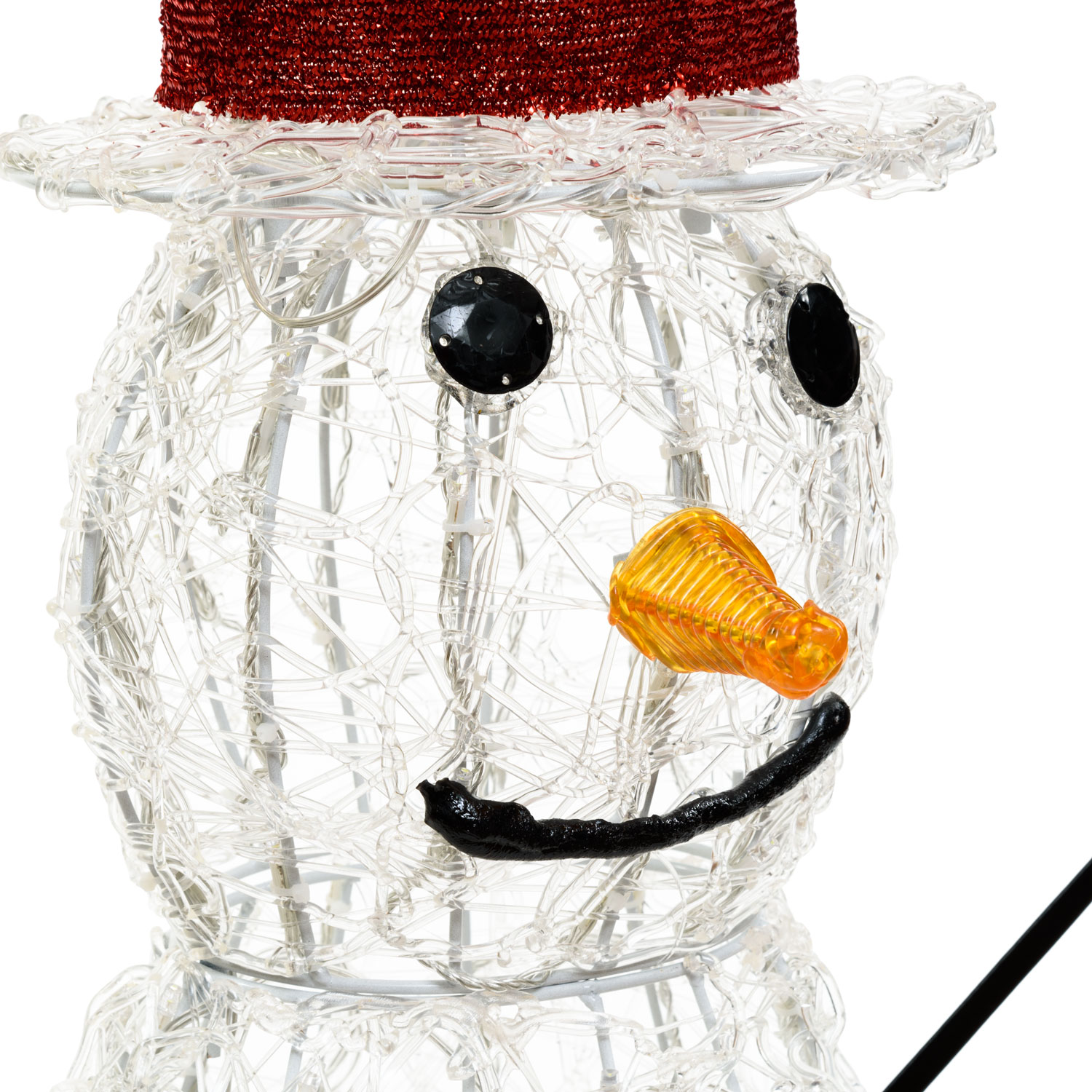 Schneemann weiches Akryl, 90 cm, 180 LEDs kaltweiß 4 Schneemann weiches Akryl, 90 cm, 180 LEDs kaltweiß 4