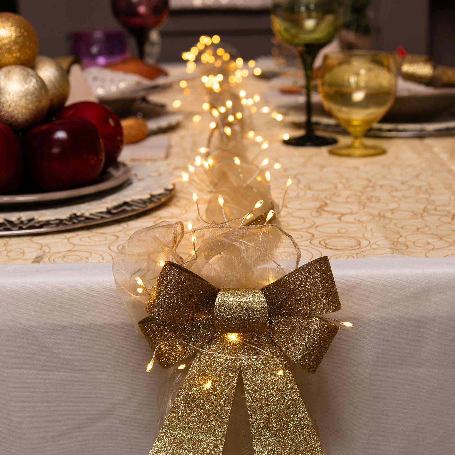 Guirnalda Mini Festón de Luces a pilas 3 m, 150 microled blanco cálido, cable metal plata 3 Guirnalda Mini Festón de Luces a pilas 3 m, 150 microled blanco cálido, cable metal plata 3