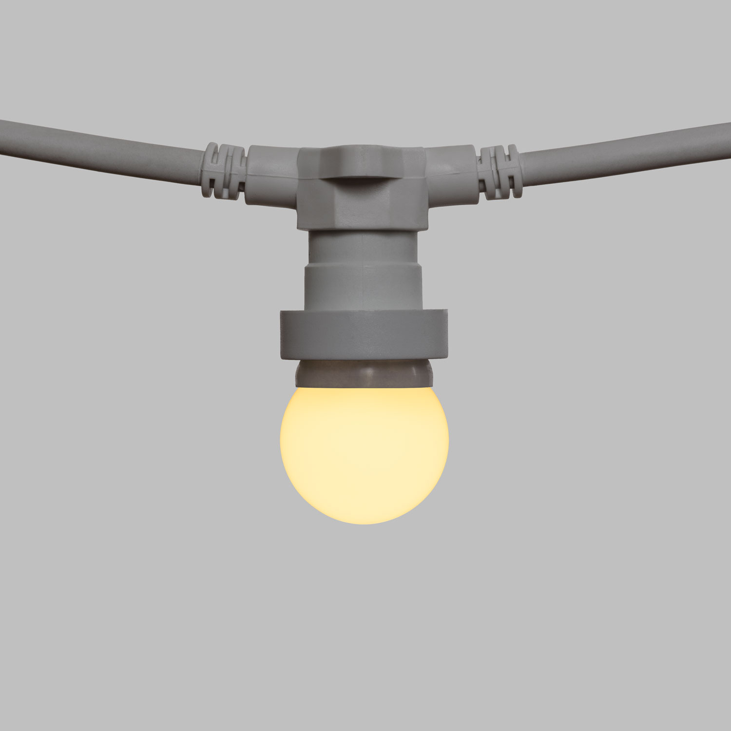 5m Lichterkette, 16 LED Globo weiße Birnen aus Plastik 1,2 Watt Ø 45 mm, erweiterbar 4 5m Lichterkette, 16 LED Globo weiße Birnen aus Plastik 1,2 Watt Ø 45 mm, erweiterbar 4