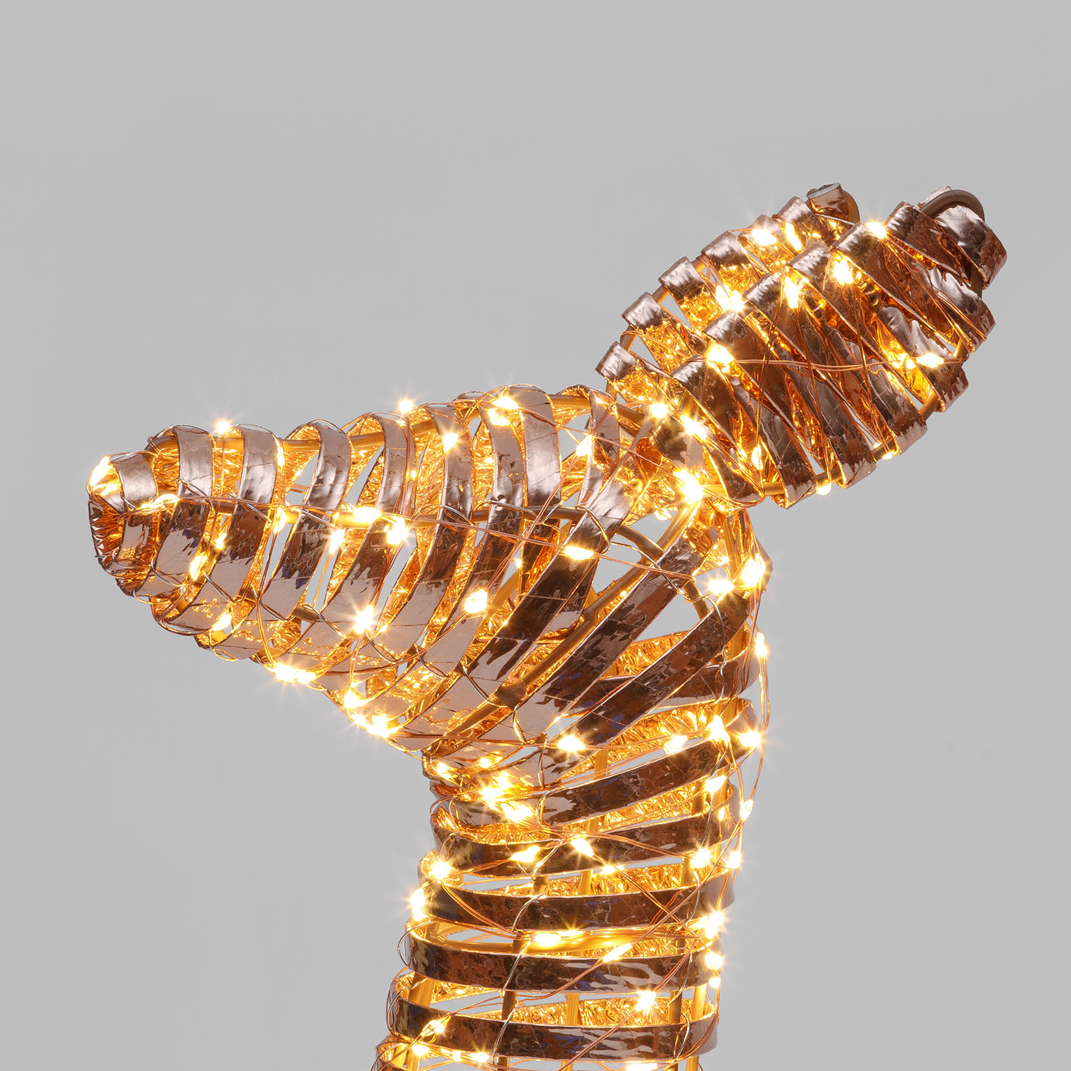 Renna cucciolo a coste 3D Rose Gold, h 70 cm, 400 microled bianco caldo 4