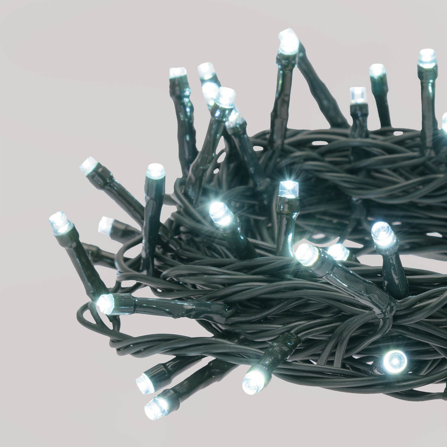 Guirlande Connect+ 5 m, 50 led blanc froid, câble vert, prolongeable 5 Guirlande Connect+ 5 m, 50 led blanc froid, câble vert, prolongeable 5