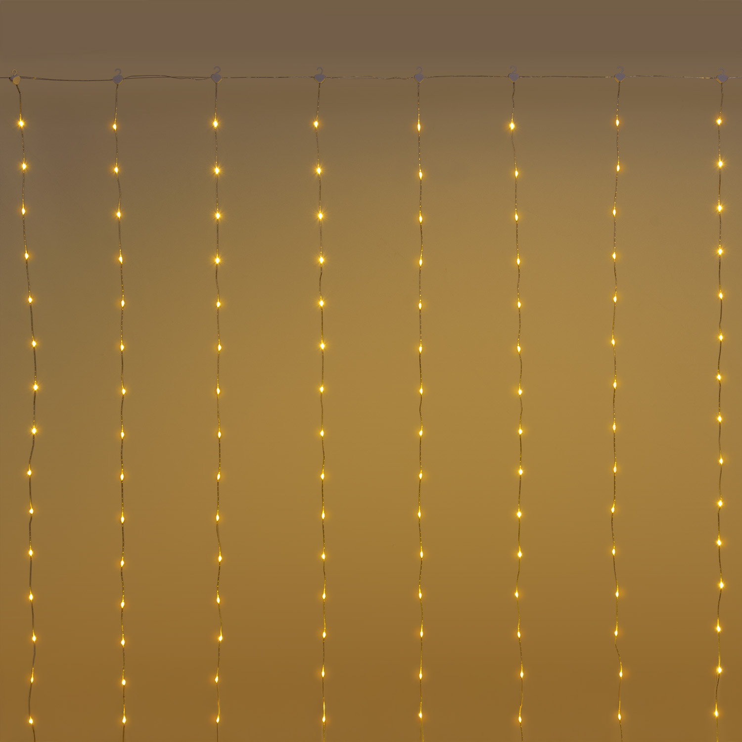 Tenda 3 x h. 3 m, 300 Gocce di Luce Dual Color, led bianco caldo e multicolor, cavo trasparente 4
