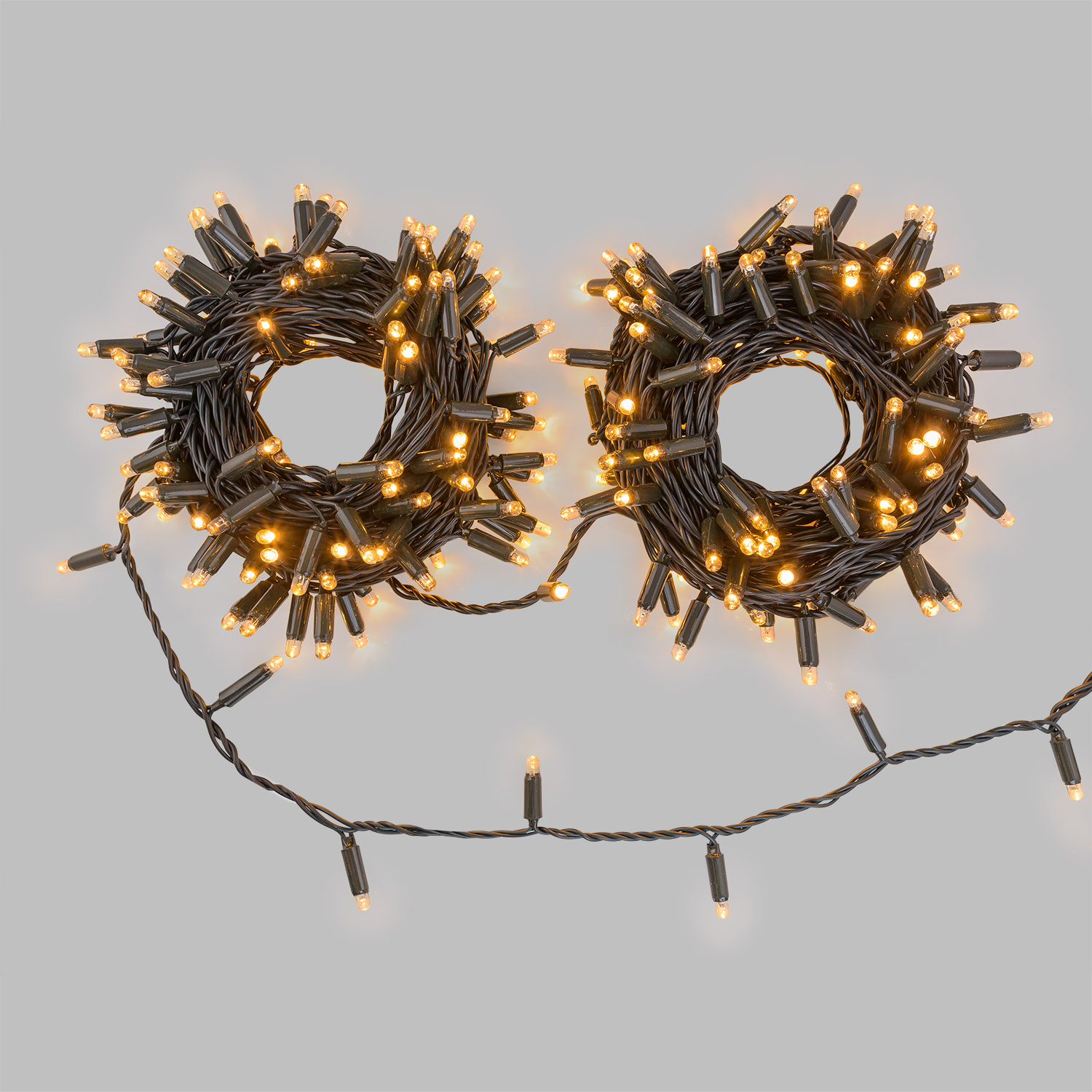 25 m Warm White Connect ProLine 36V String Lights, 250 maxiLEDs, green cable, connectable