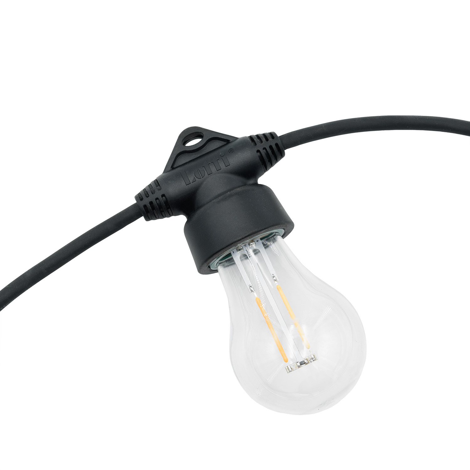 Catena 10 m, 20 lampadine Ø 60 mm, filament led bianco caldo, prolungabile, IP67 6