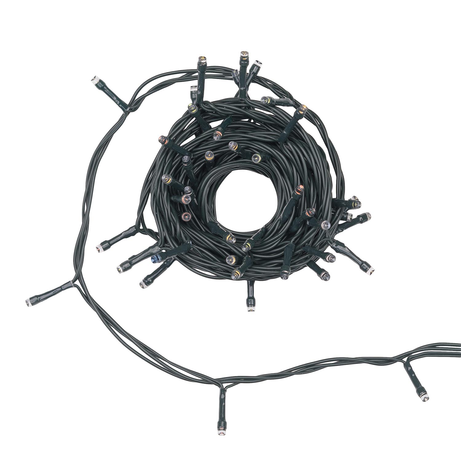 Guirlande Connect+ 5 m, 50 led multicolor, câble vert, prolongeable 5