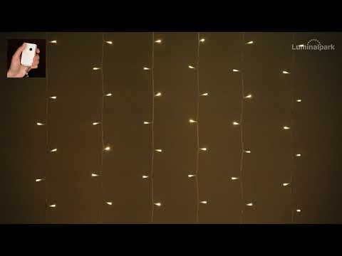 Smart Connect Lichtervorhang, 1 x h 3 m, 180 LEDs warmweiß, weißes Kabel 2 Smart Connect Lichtervorhang, 1 x h 3 m, 180 LEDs warmweiß, weißes Kabel 2