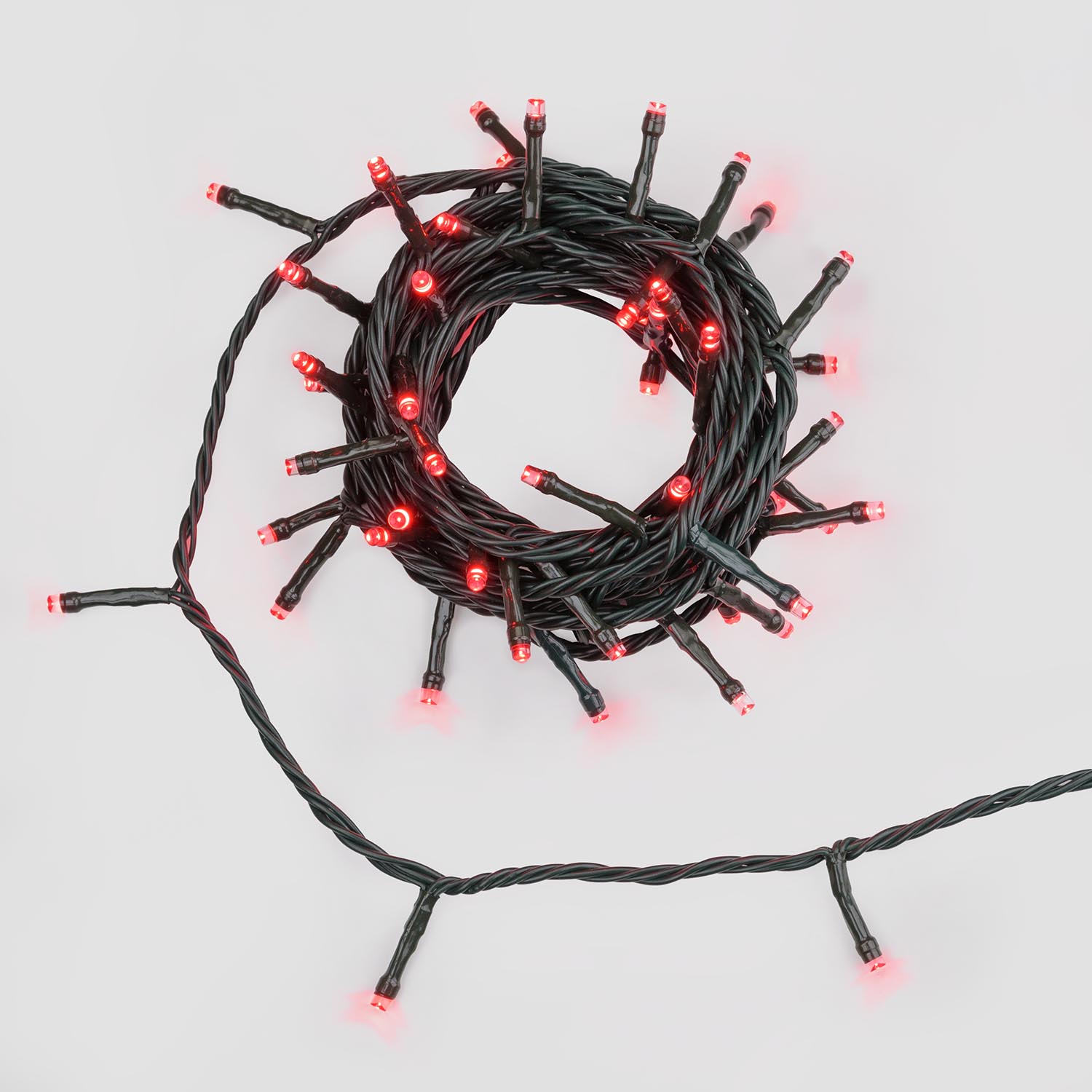 Guirnalda Connect+ 5 m, 50 led rojos, cable verde, prolongable Guirnalda Connect+ 5 m, 50 led rojos, cable verde, prolongable