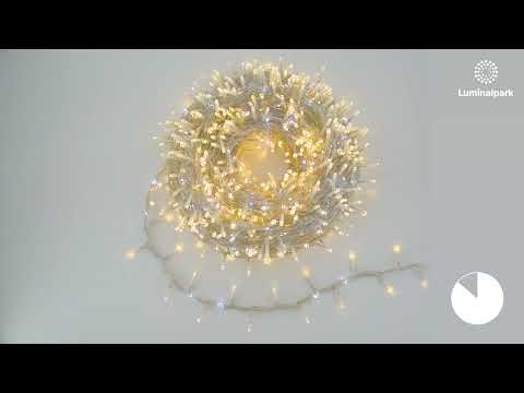 Guirlande Ruban de Lumière StarFall 30 m, 1660 led blanc chaud et blanc froid, câble transparent 2