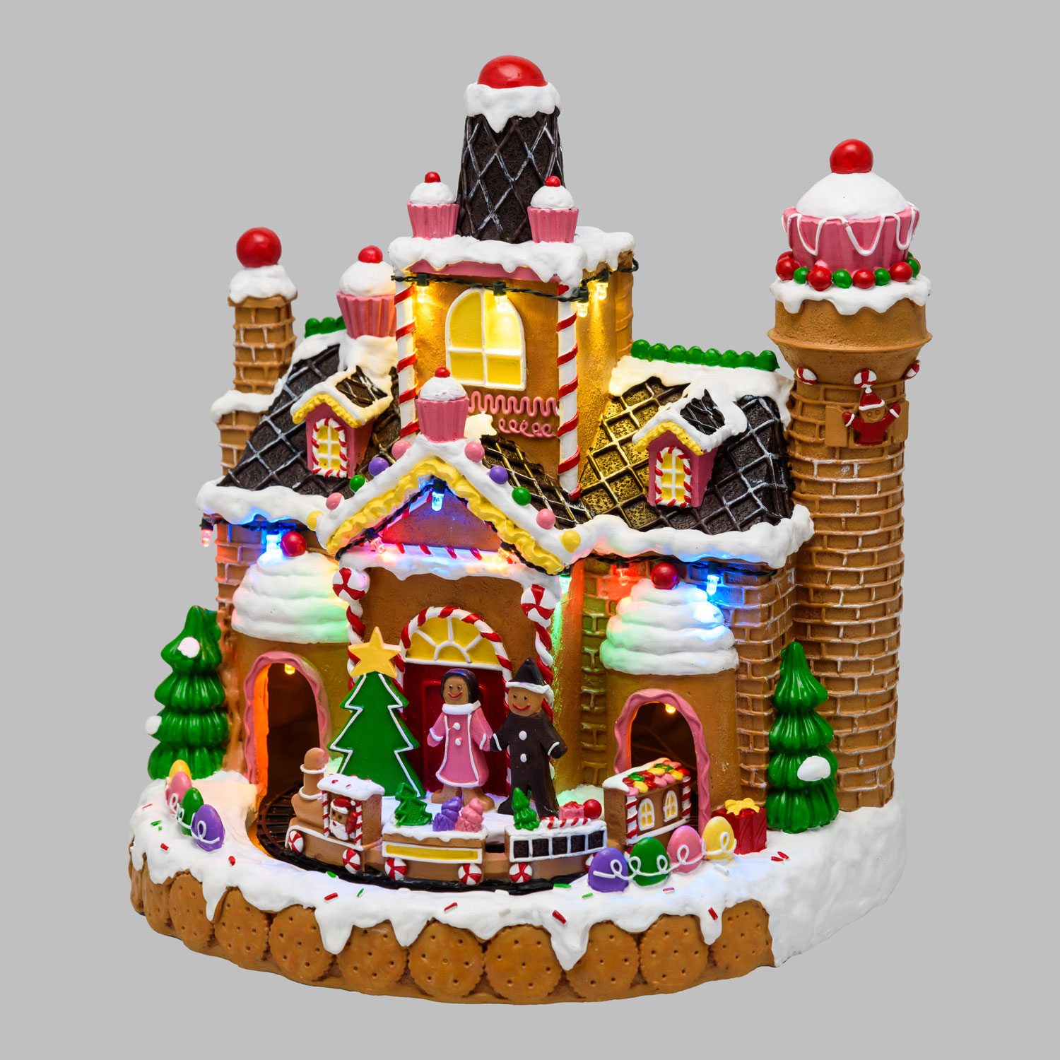 Villaggio di Natale, Candy Village con Trenino in movimento, h 28 cm, musiche natalizie 7 Villaggio di Natale, Candy Village con Trenino in movimento, h 28 cm, musiche natalizie 7