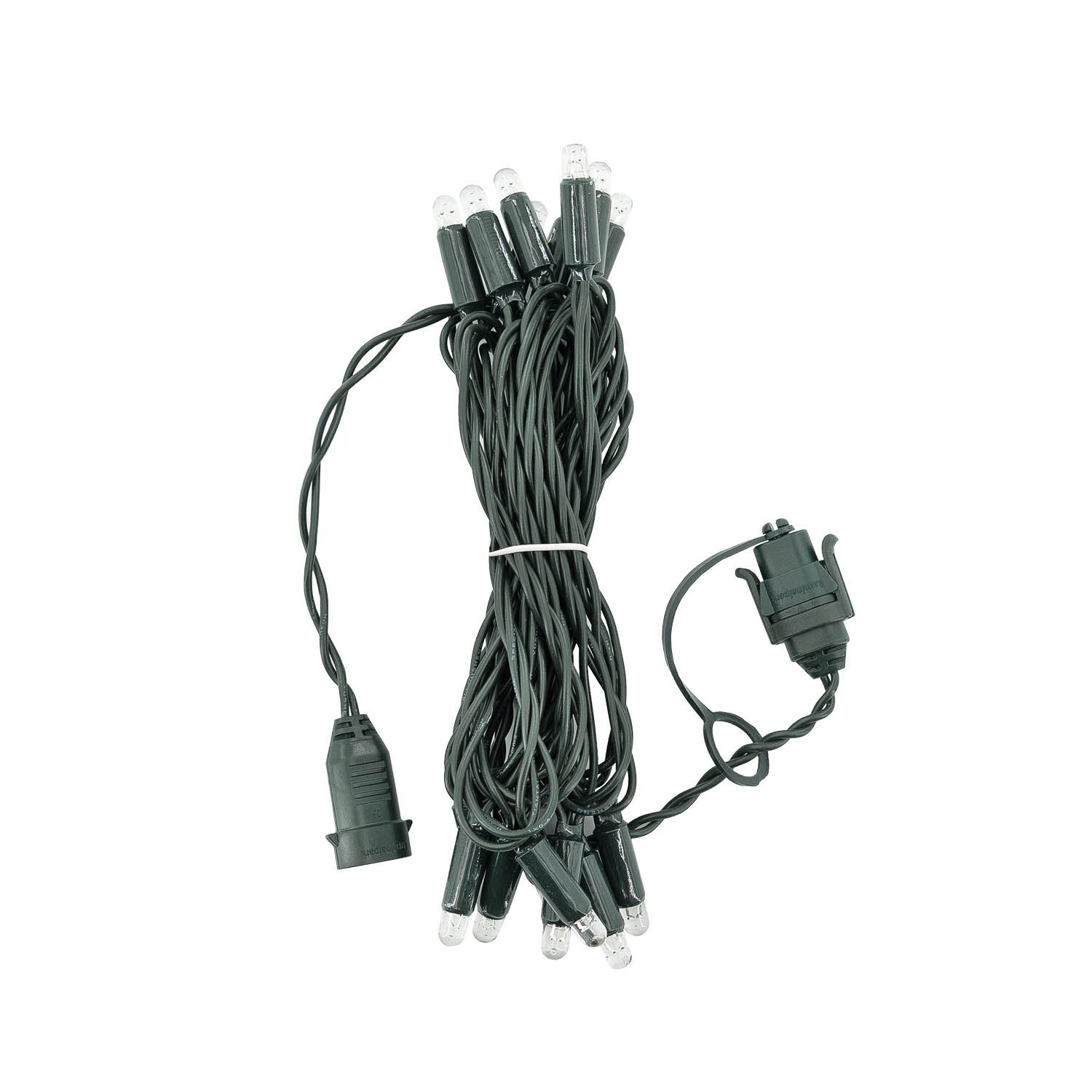 Green Wall Light String Light, 3.15 m, 16 Warm White Dual Color MaxiLEDs, Dark Green Cable, Extendable