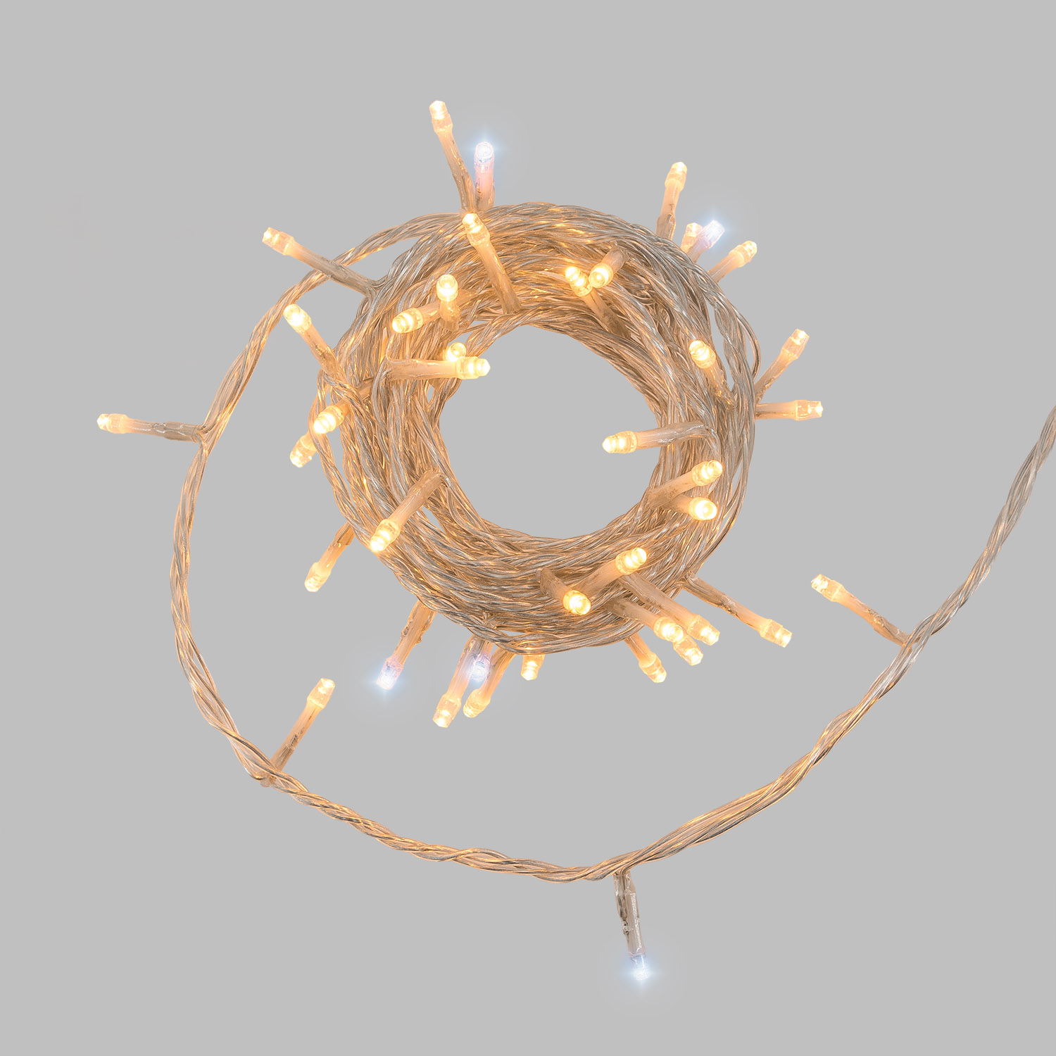 Catena Connect+ 5 m, 50 led bianco caldo e bianco freddo, cavo trasparente, prolungabile
