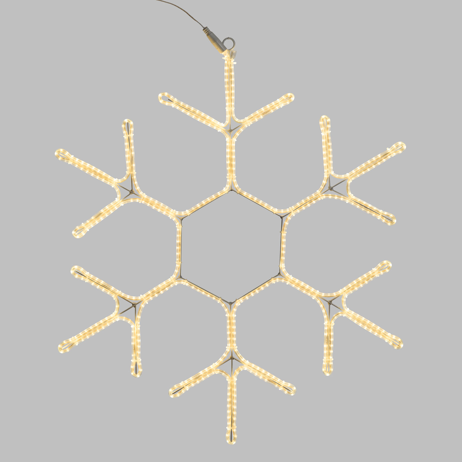 Flocon de neige en tube ultra lumineux 70 x 67 cm, led blanc chaud 3 Flocon de neige en tube ultra lumineux 70 x 67 cm, led blanc chaud 3