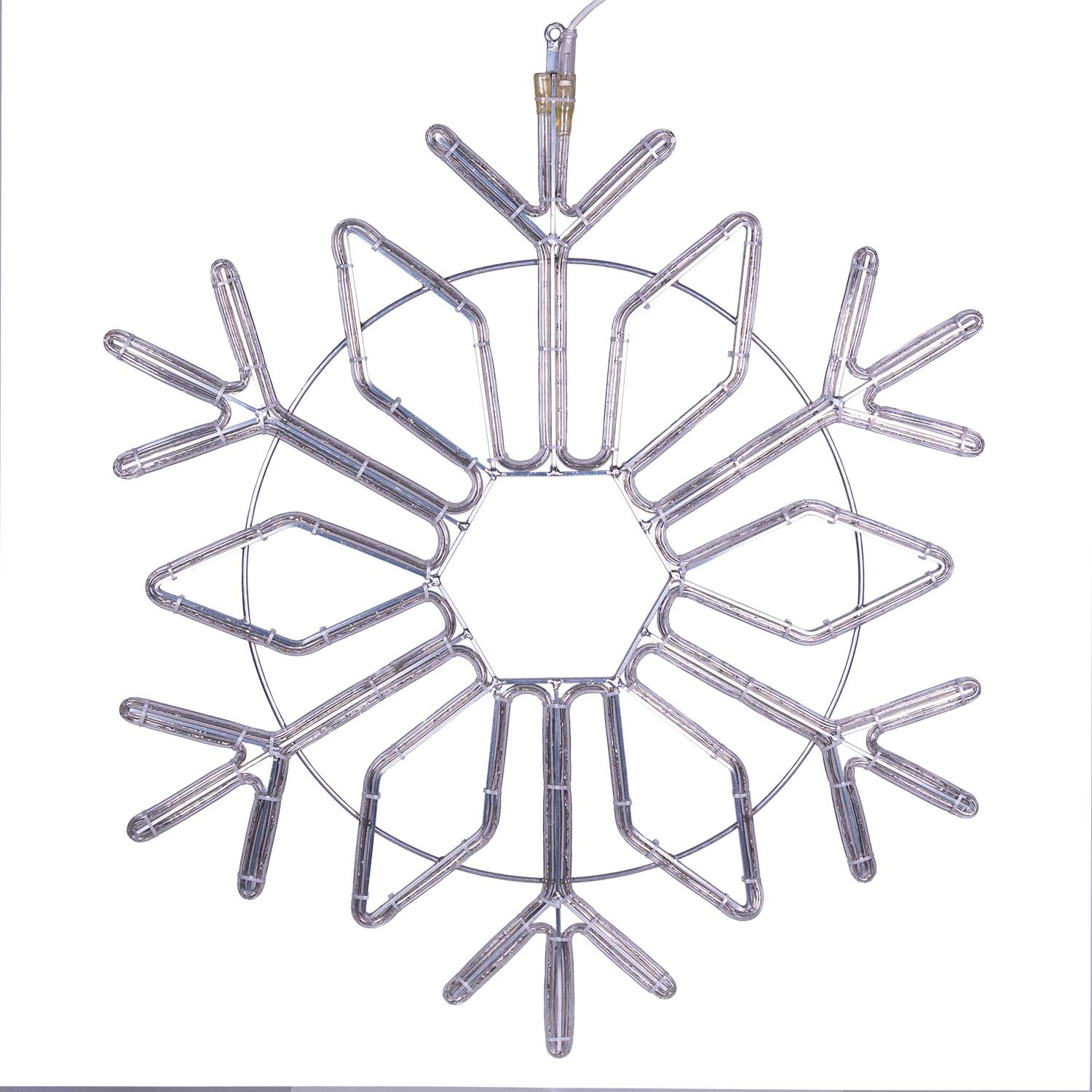 Copo de nieve de manguera luminosa, 87 x h 100 cm, 427 led blanco cálido y blanco frío 4 Copo de nieve de manguera luminosa, 87 x h 100 cm, 427 led blanco cálido y blanco frío 4