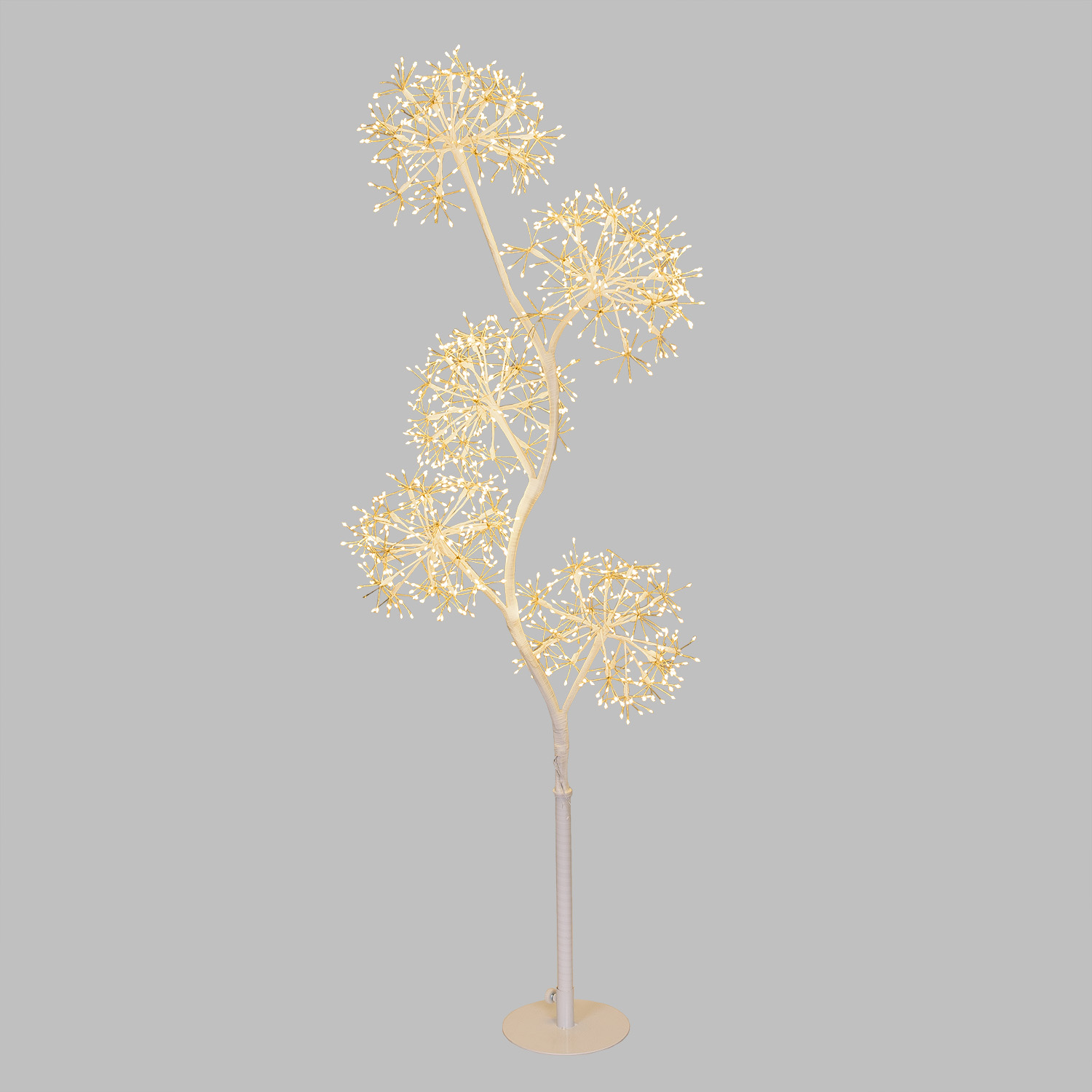 Albero Ramo 5 sfere RICCO bianco, h 1,2 m, 1200 microled bianco caldo, uso interno Albero Ramo 5 sfere RICCO bianco, h 1,2 m, 1200 microled bianco caldo, uso interno