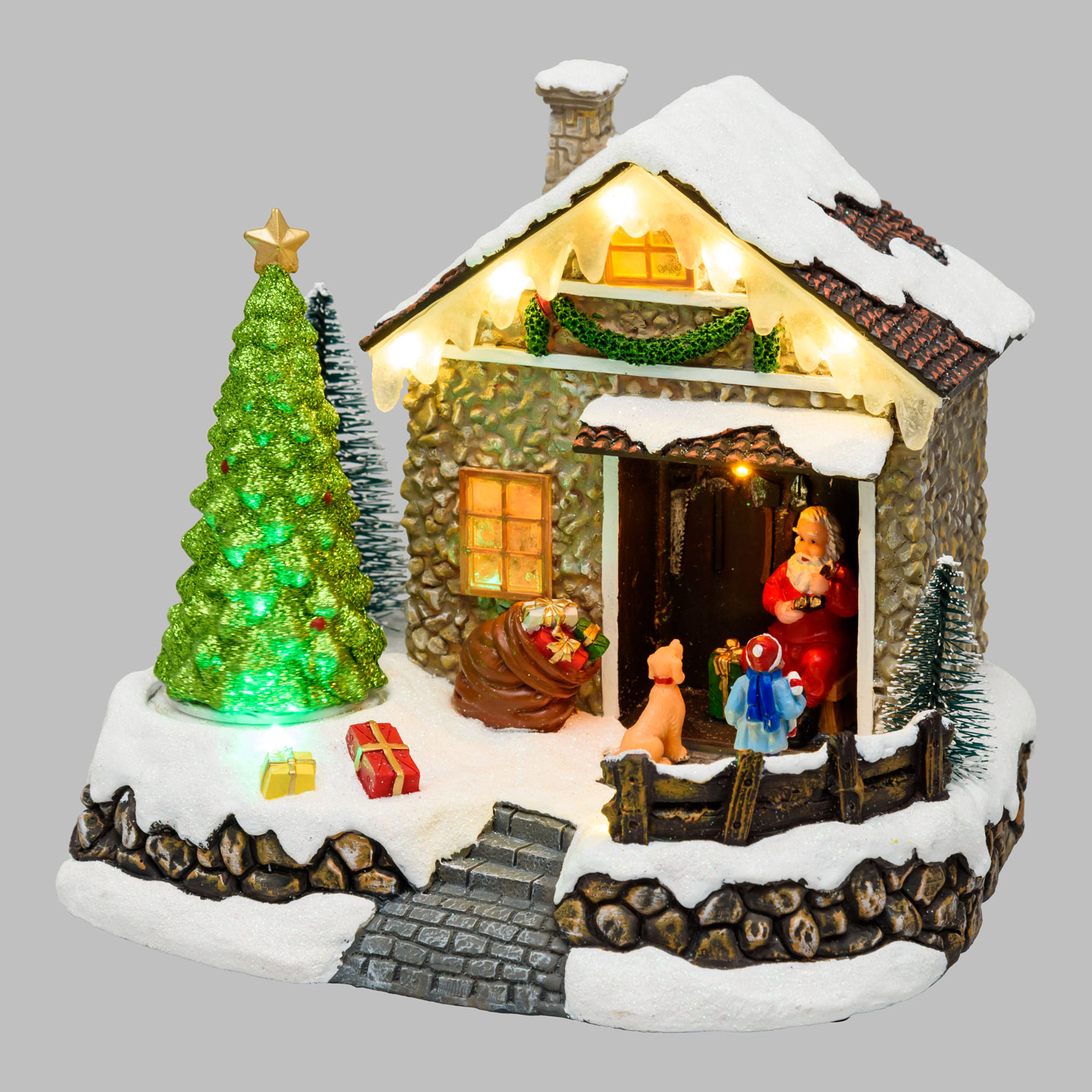 Maison du Père Noël avec Sapin de Noël tournant, h 17 cm, musiques de Noël 7 Maison du Père Noël avec Sapin de Noël tournant, h 17 cm, musiques de Noël 7