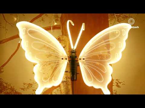 Papillon en tube ultralumineux, 60 cm, 312 led blanc chaud, avec mouvement des ailes 2