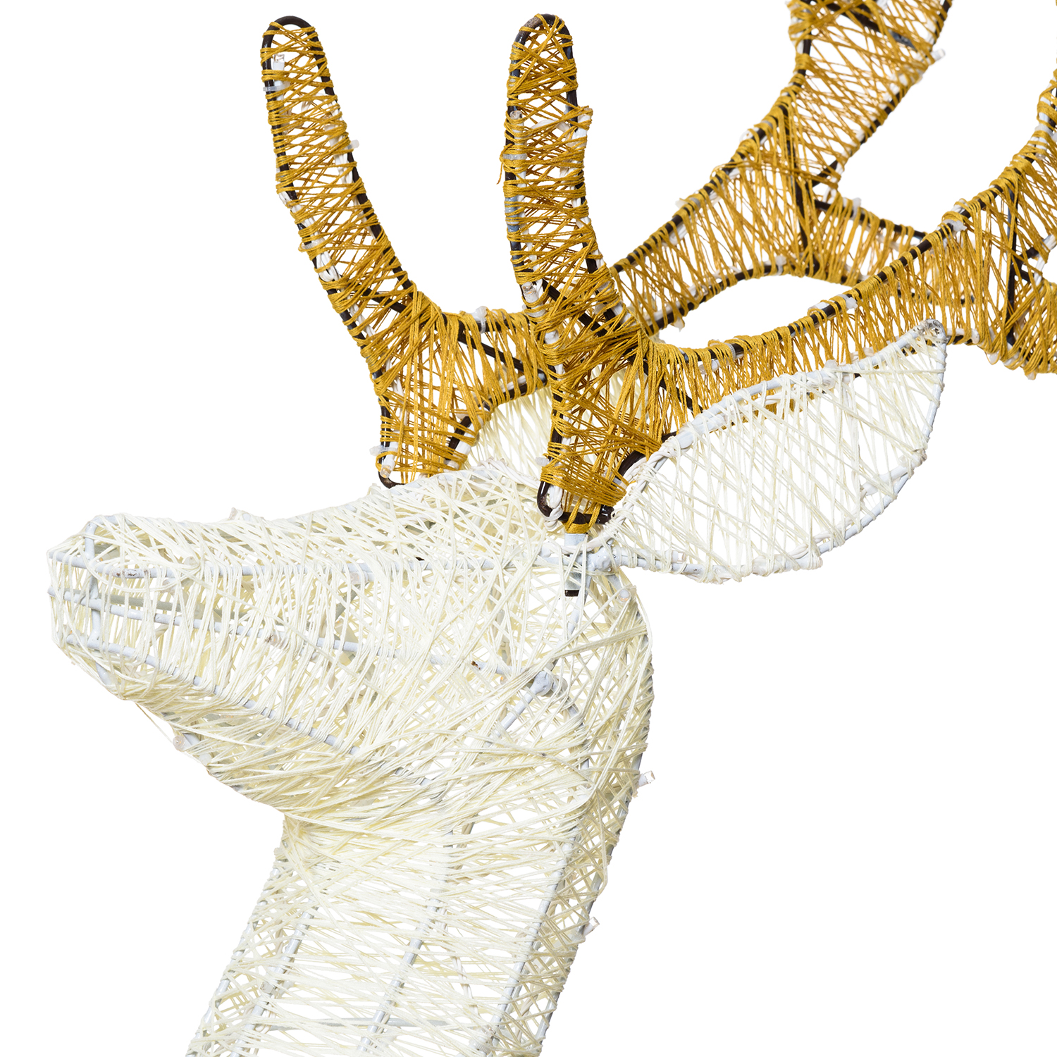 Renna 3D Light Cream & Brown, h 380 cm, 200 Dual LED bianco extra caldo e bianco freddo 3