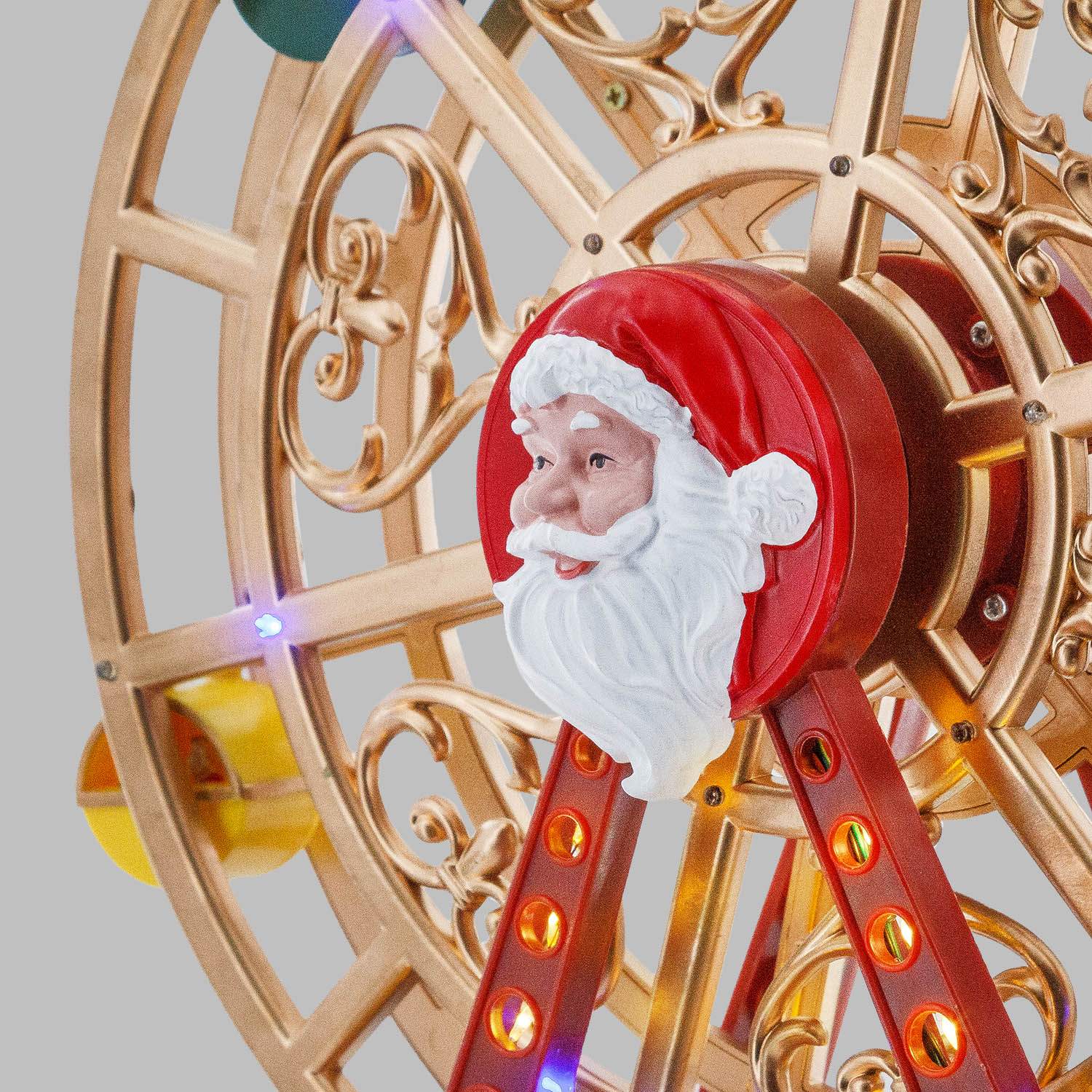 Villaggio di Natale, Ruota Panoramica Babbo Natale, h 36 cm, musiche natalizie 10