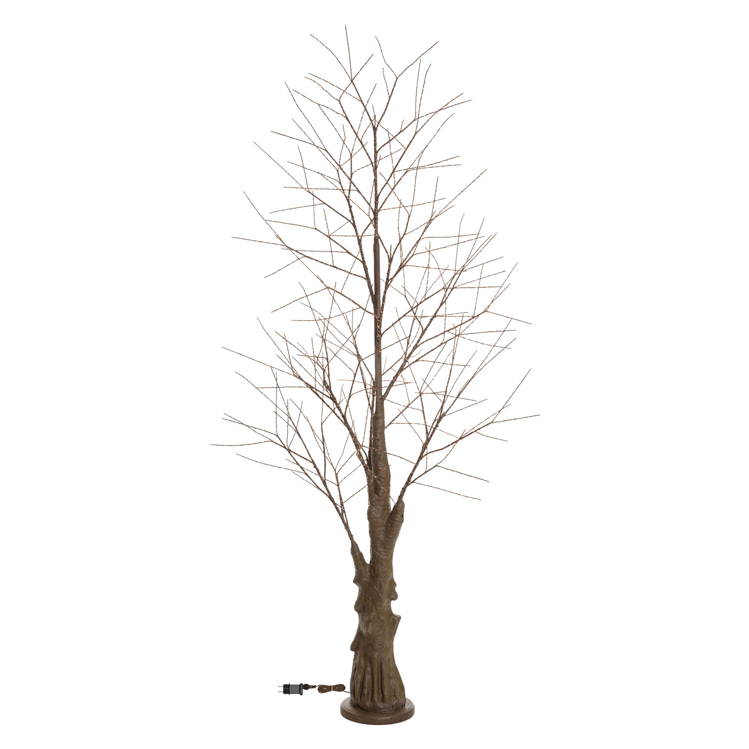 Albero marrone con tronco e base rotonda h 2,4 m, microled bianco caldo 3 Albero marrone con tronco e base rotonda h 2,4 m, microled bianco caldo 3