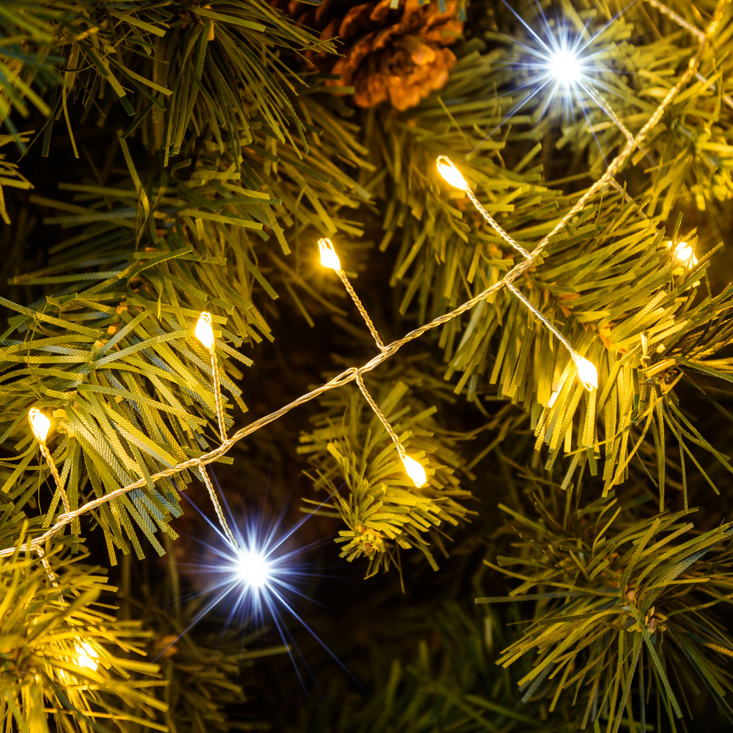 Guirlande Ruban de Lumière 20 m, 1000 Micro led blanc chaud et froid, câble argenté Guirlande Ruban de Lumière 20 m, 1000 Micro led blanc chaud et froid, câble argenté