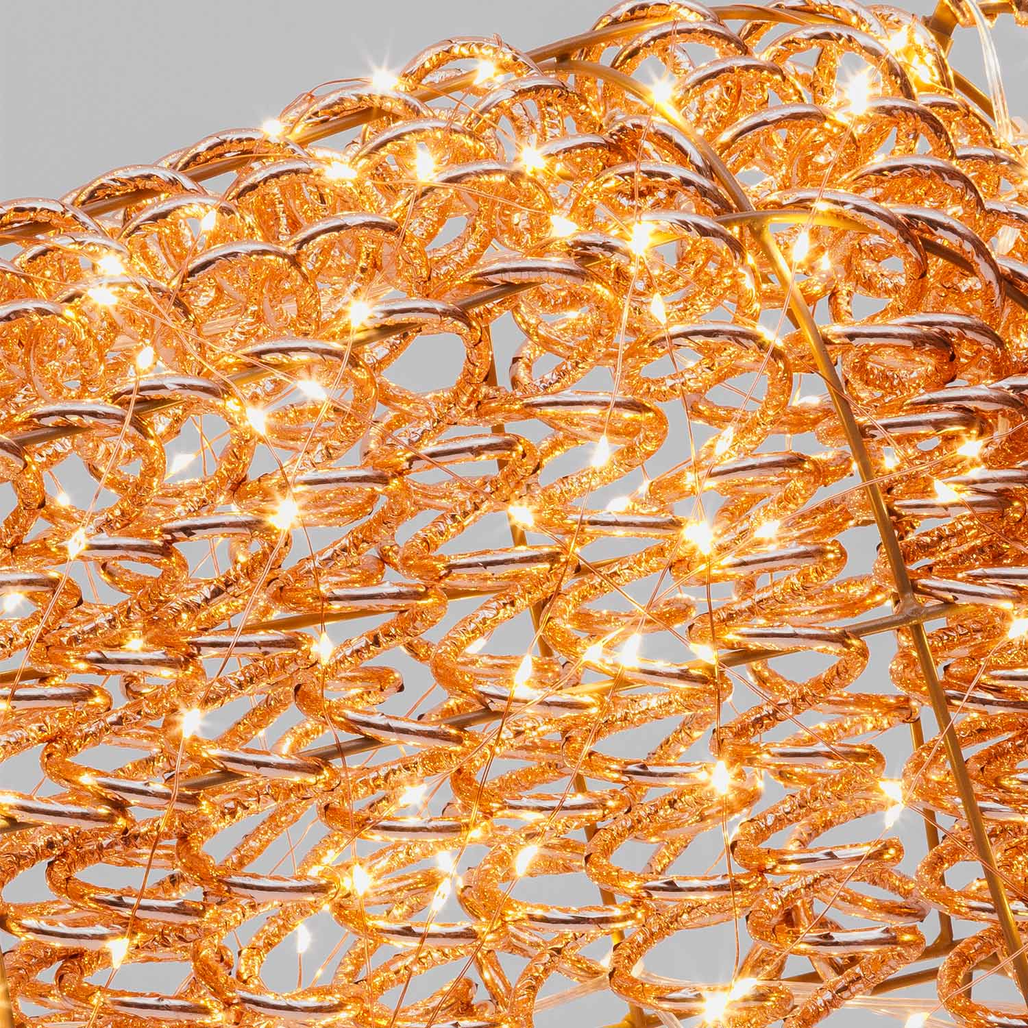 Renna in metallo 3D Rose Gold, filo a spirale, h 120 cm, 720 microled bianco caldo 4
