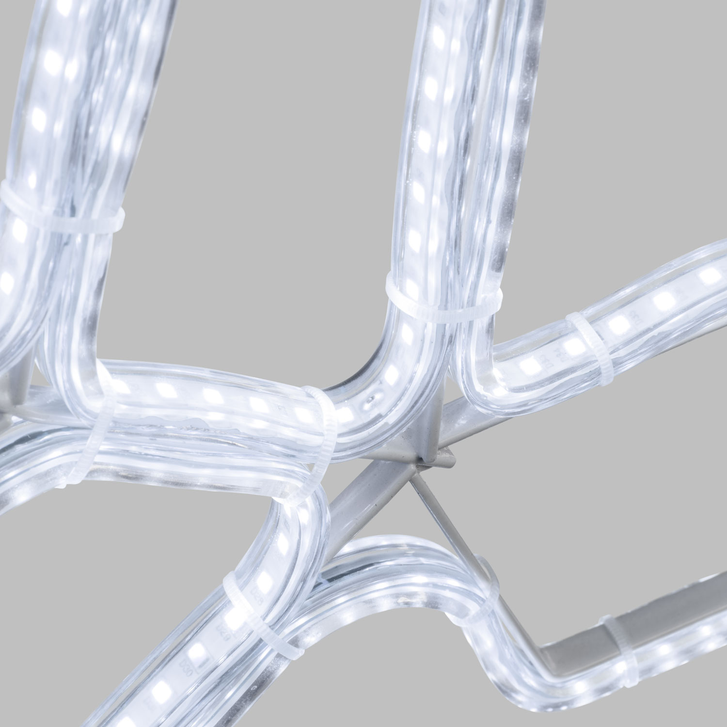 Schneekristall aus SMD Strip Lichtschlauch, 60 x 55 cm, 840 LEDs kaltweiß 3 Schneekristall aus SMD Strip Lichtschlauch, 60 x 55 cm, 840 LEDs kaltweiß 3