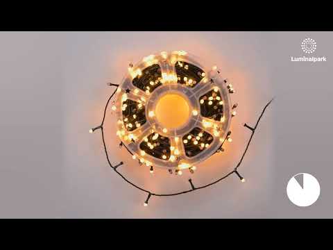 Guirlande 50 m, 500 led Diamant Bubble blanc extra chaud, câble vert 2