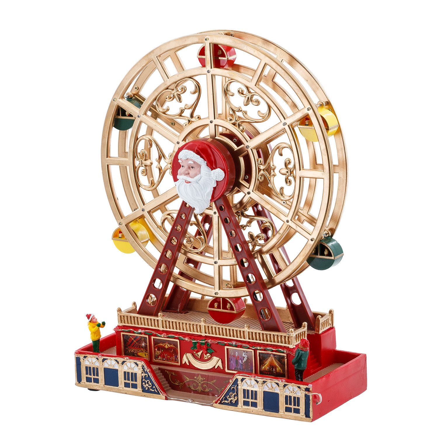 Villaggio di Natale, Ruota Panoramica Babbo Natale, h 36 cm, musiche natalizie 11