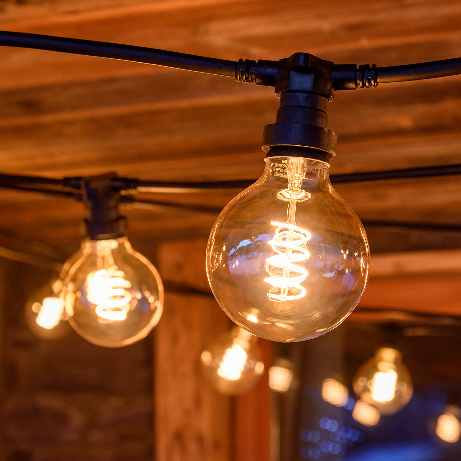 5m E27 Black Festoon Cable, 8 Sockets, Connectable 7 5m E27 Black Festoon Cable, 8 Sockets, Connectable 7