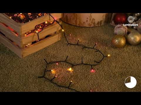 12.8m 320 Multi Coloured LEDs String Lights, Green Cable 2