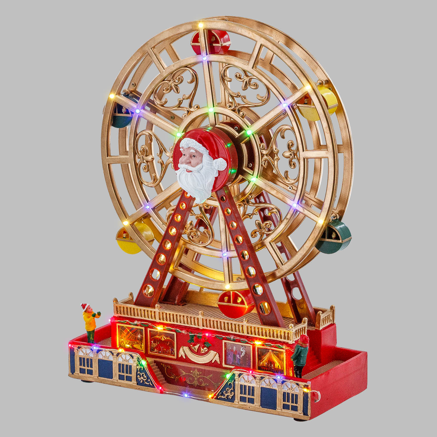 Villaggio di Natale, Ruota Panoramica Babbo Natale, h 36 cm, musiche natalizie 7