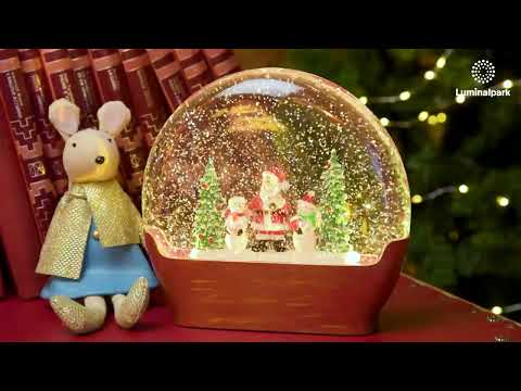 h 19 cm, Antique red glass lantern, Christmas landscape with glitter snowfall, warm white led 2 h 19 cm, Antique red glass lantern, Christmas landscape with glitter snowfall, warm white led 2
