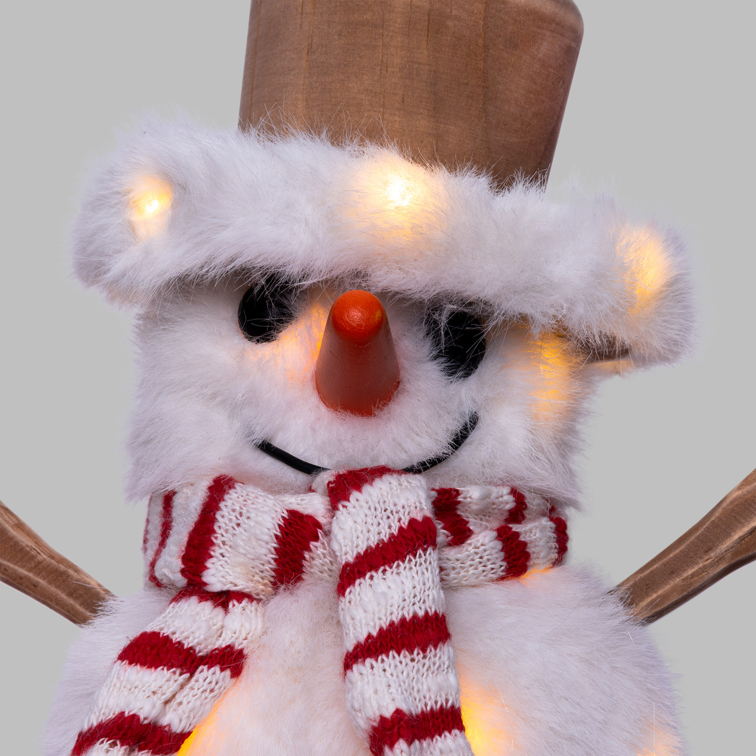 SnowPazzo luminoso 3D in legno a batteria, h 20 cm, Dual Color MicroLED bianco caldo e bianco freddo, uso interno 7